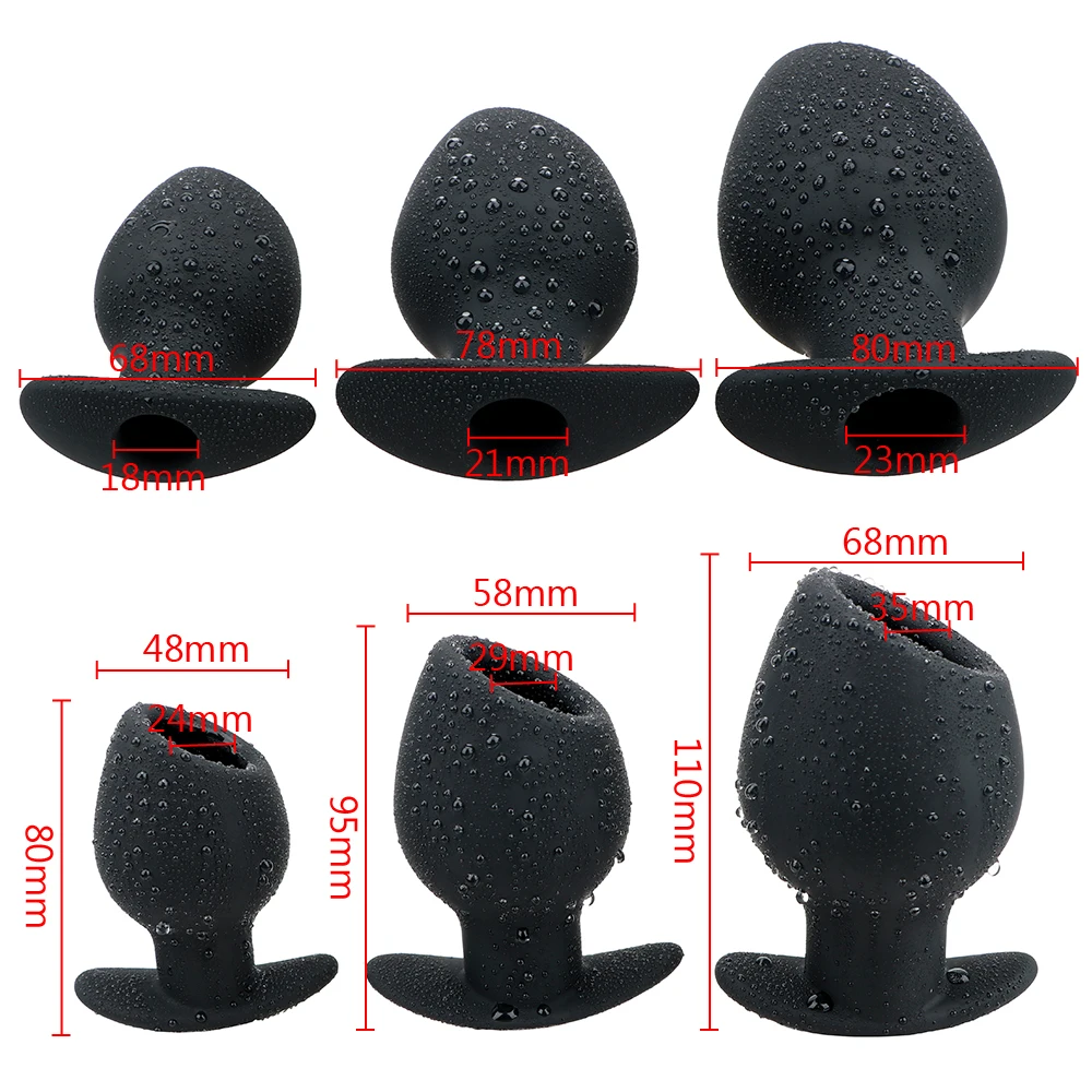 OLO Anal Plug Sex Tool For Couple Butt Plug Enema Anal Dilator Hollow Silicone Erotic Sex Toy For Women Men Vagina Speculum