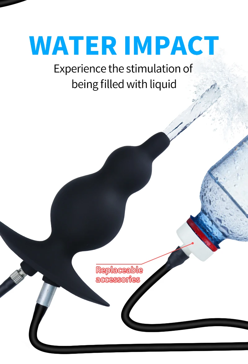 Inflatable Buttplug Pee Enema Tool/Cleaning  Silicone Anal Plug/Dildo Prostate Massager Extreme Dilator Sex Toy for Women Men