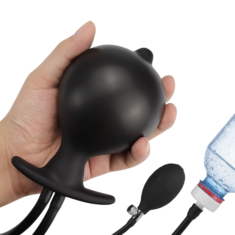 Inflatable Buttplug Pee Enema Tool/Cleaning  Silicone Anal Plug/Dildo Prostate Massager Extreme Dilator Sex Toy for Women Men