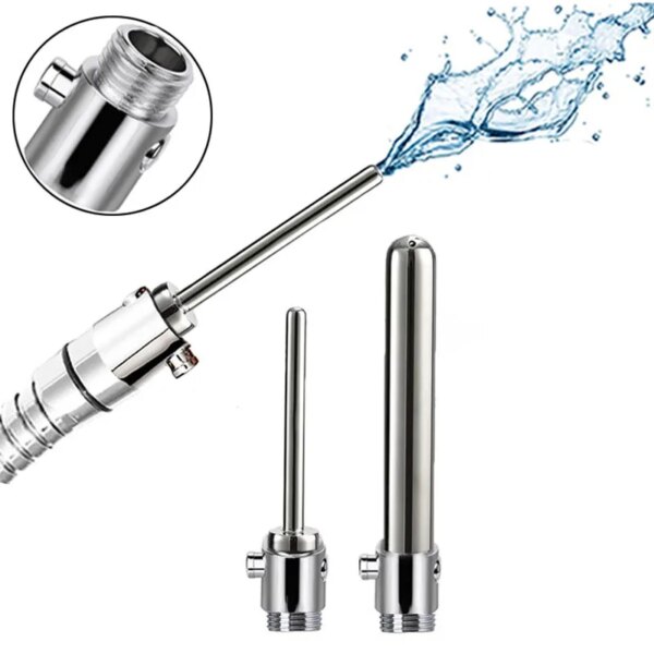 1Pc Stainless Steel Enema Cleaning Vaginal Wash Anal Douche With Switch Valve Nozzle Anal Douche Hygiene Tool Woman/Man Shower