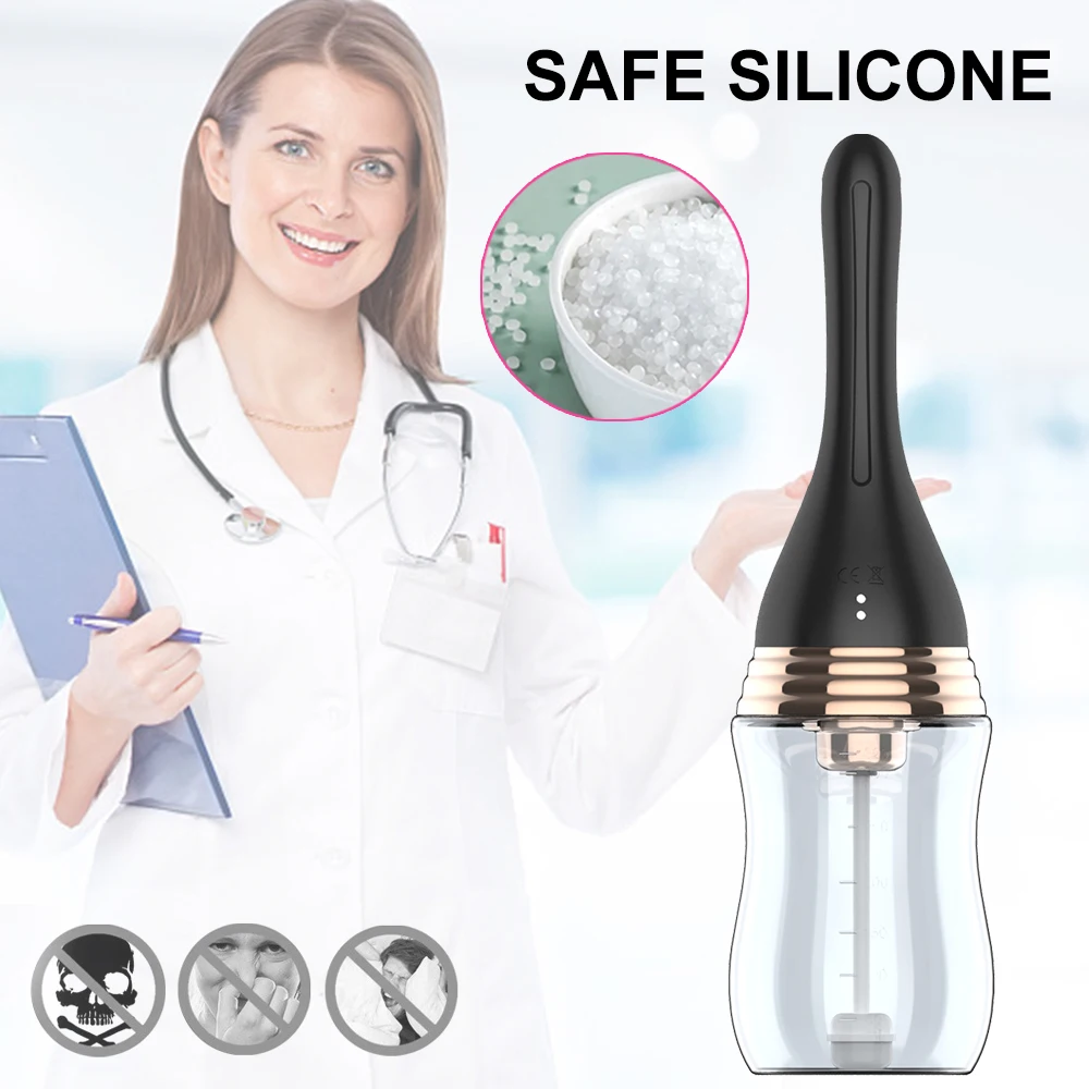 Anal Cleaner Silicone Health Automatic Enema Colon Vaginal Cleaner Tool Anal Douche Shower Cleaning Enemator For Men And Women