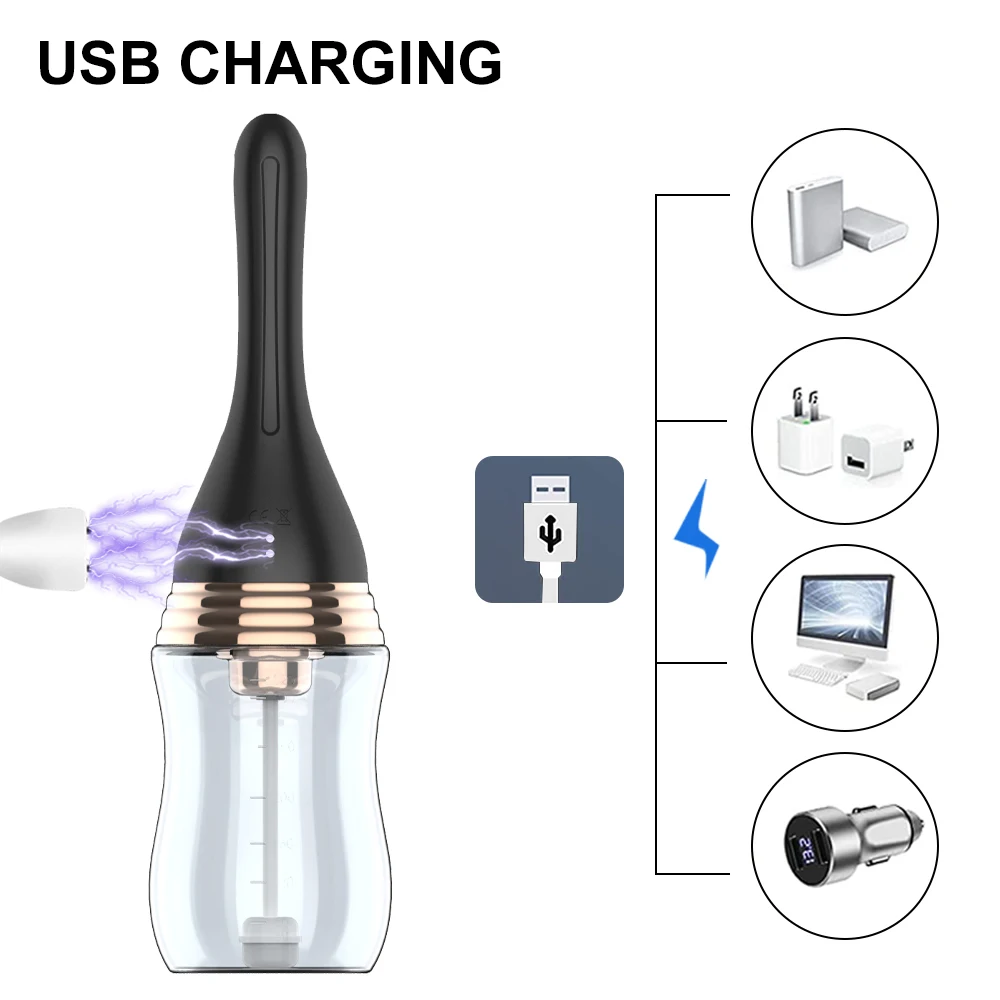 Anal Cleaner Silicone Health Automatic Enema Colon Vaginal Cleaner Tool Anal Douche Shower Cleaning Enemator For Men And Women