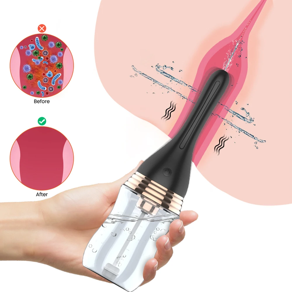 Anal Cleaner Silicone Health Automatic Enema Colon Vaginal Cleaner Tool Anal Douche Shower Cleaning Enemator For Men And Women