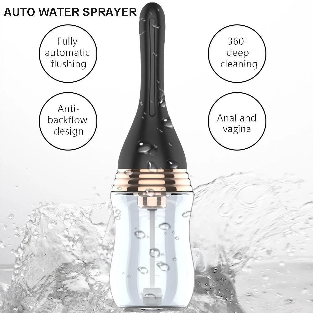 Anal Cleaner Silicone Health Automatic Enema Colon Vaginal Cleaner Tool Anal Douche Shower Cleaning Enemator For Men And Women