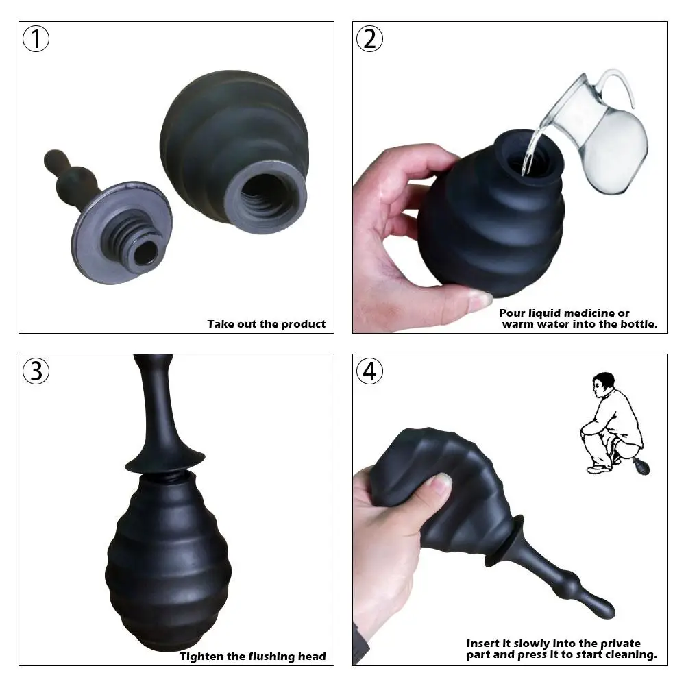 Anal Cleaner Enema Cleaning Container Vagina Cleaner Douche Health Tool Men Enema Care Women Bulb Hygiene O5K6