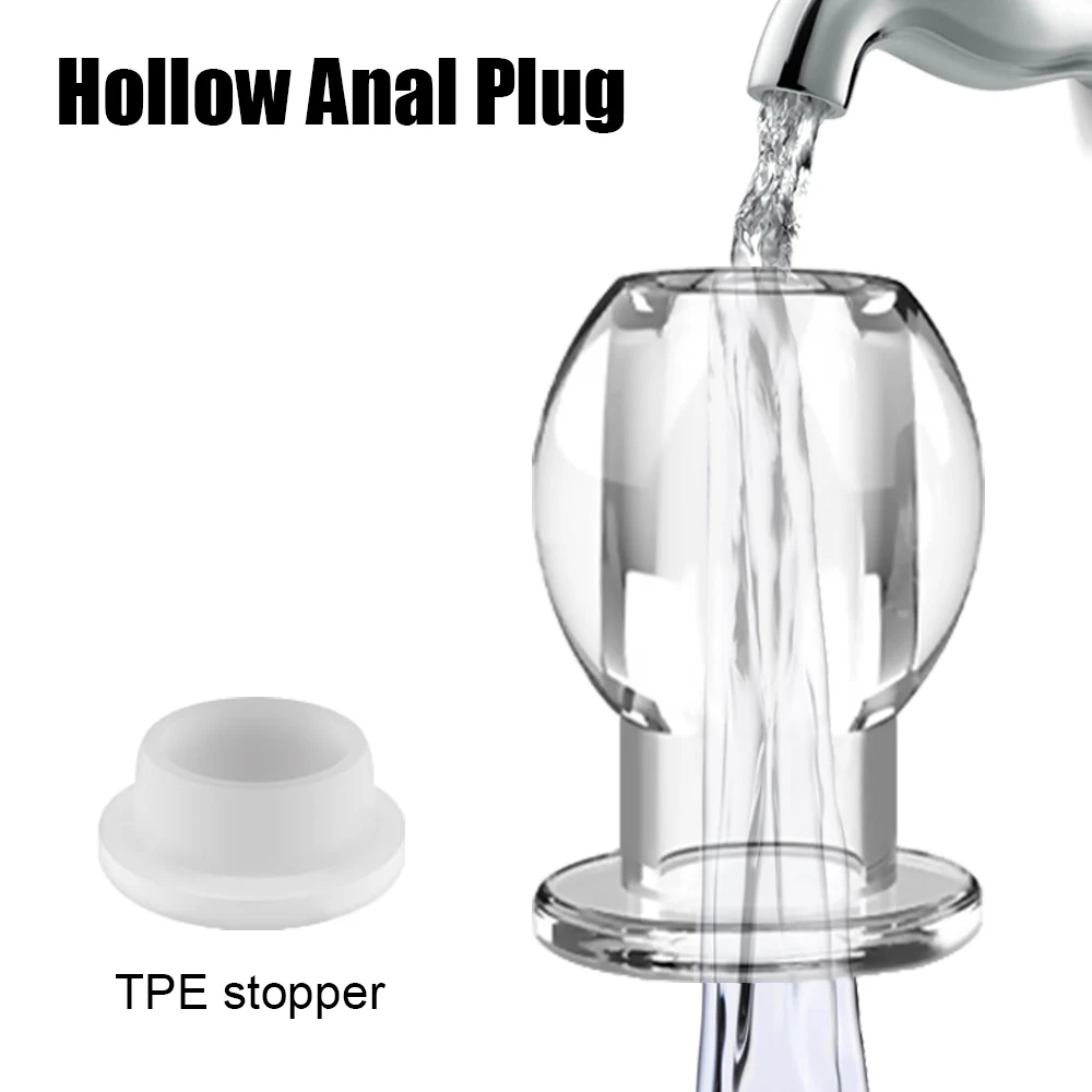 Transparent Hollow Anal Plug Sex Toys For Adult Games Men Butt Dilator Women Vaginal Expander Medical Washer Douche Enema Erotic