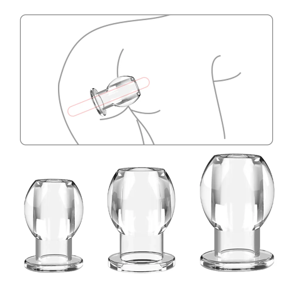 Transparent Hollow Anal Plug Sex Toys For Adult Games Men Butt Dilator Women Vaginal Expander Medical Washer Douche Enema Erotic