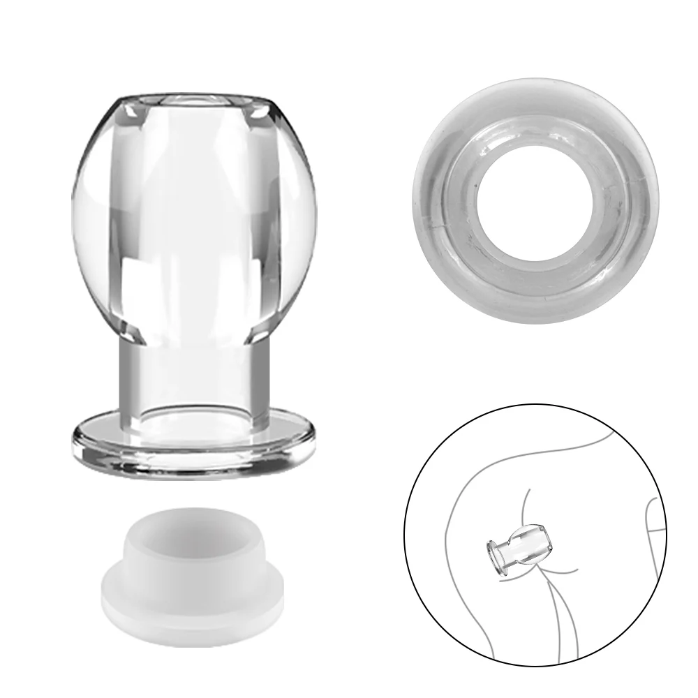 Transparent Hollow Anal Plug Sex Toys For Adult Games Men Butt Dilator Women Vaginal Expander Medical Washer Douche Enema Erotic