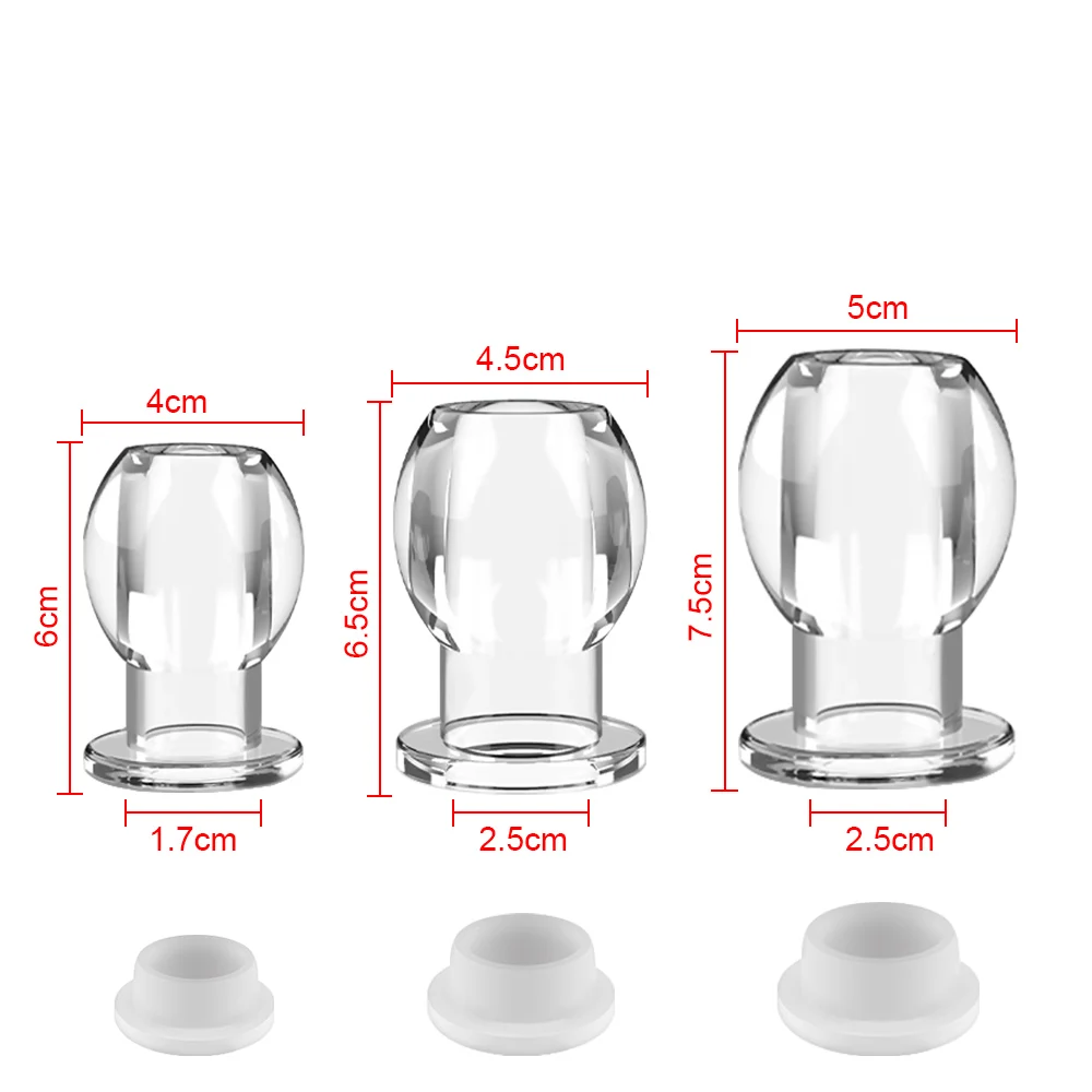 Transparent Hollow Butt Plug Anal Toys For Women Vaginal Expander Speculum Men Anus Dilator Sex Games Couples Douche Enema Set