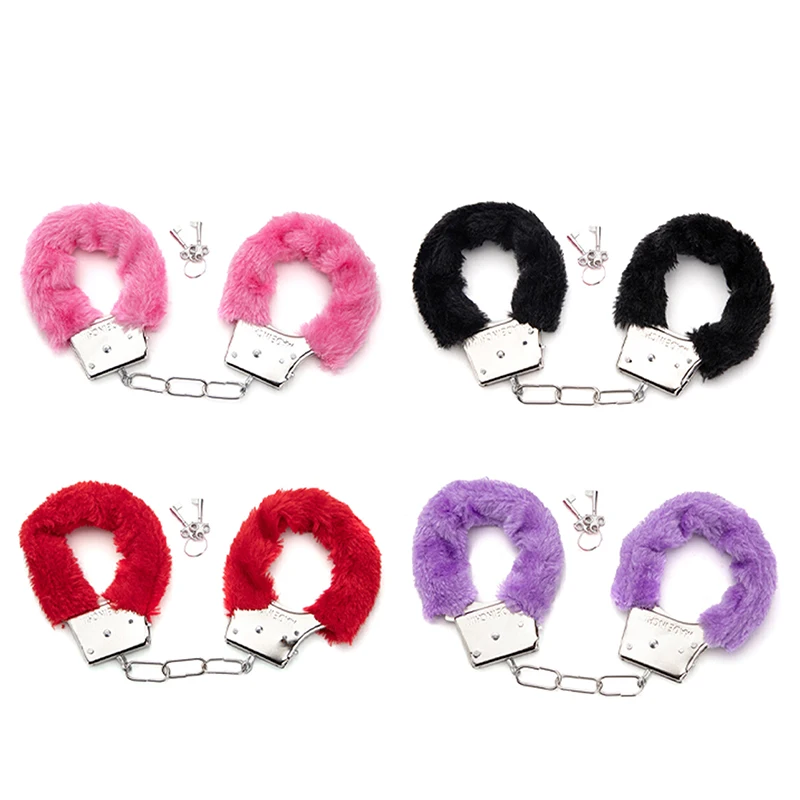 Plush Handcuffs With Key Wrist Brace Anklet Bracelet Adult Sex Toy Couples Bundle Toys Wrsts Ankles Cuffs