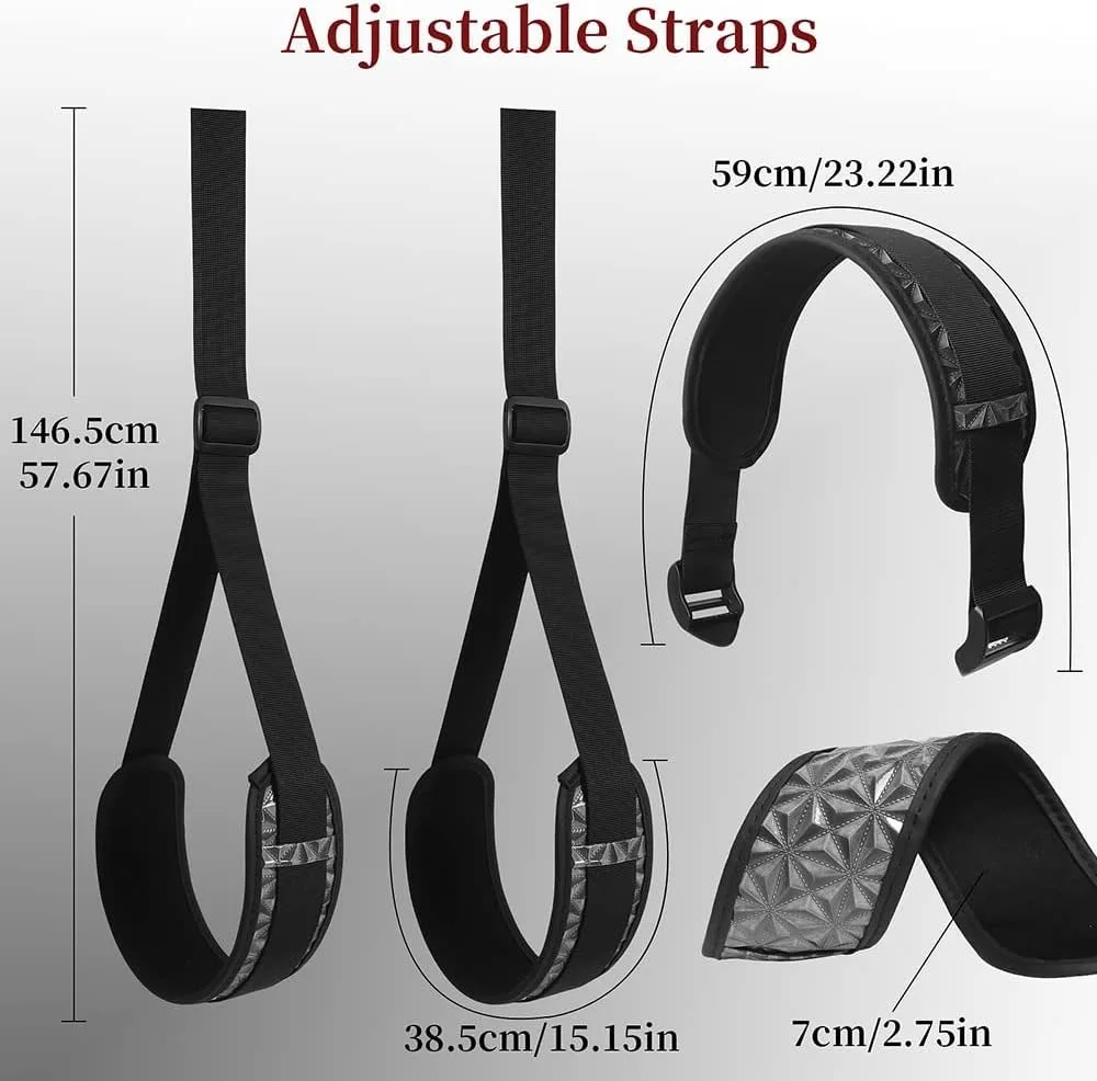 BDSM Bed Restraints Kit Wrist Leg Hand Ankle Cuffs Bondage Position Support Sling Thigh Straps Separating Thighs Plush Sex Toys