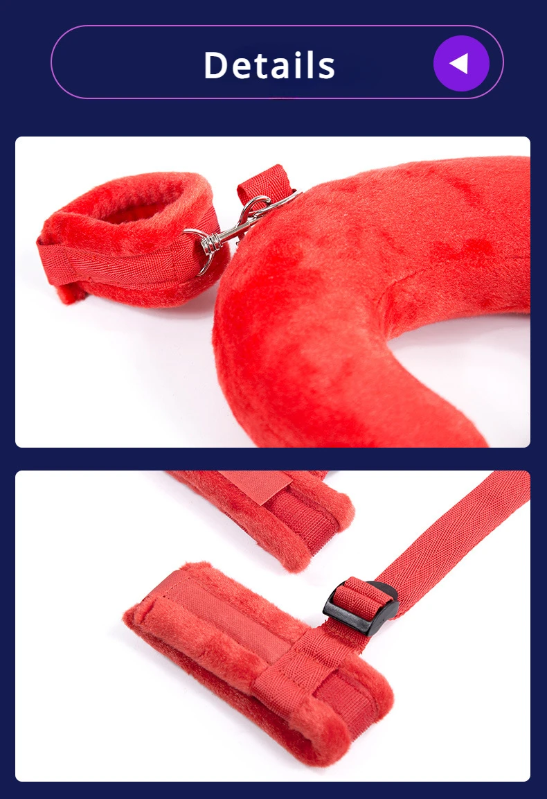 BDSM Bed Restraints Kit Wrist Leg Hand Ankle Cuffs Bondage Position Support Sling Thigh Straps Separating Thighs Plush Sex Toys