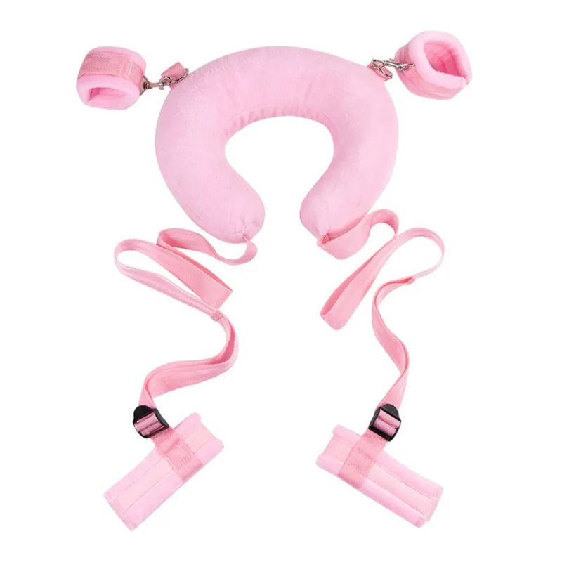 BDSM Bed Restraints Kit Wrist Leg Hand Ankle Cuffs Bondage Position Support Sling Thigh Straps Separating Thighs Plush Sex Toys