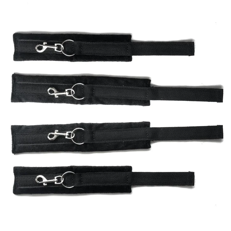 BDSM Bed Restraints Kit Wrist Leg Hand Ankle Cuffs Bondage Position Support Sling Thigh Straps Separating Thighs Plush Sex Toys