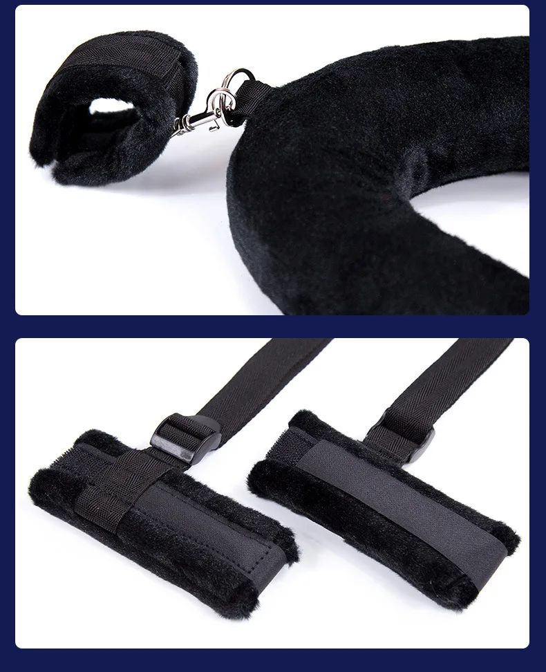 BDSM Bed Restraints Kit Wrist Leg Hand Ankle Cuffs Bondage Position Support Sling Thigh Straps Separating Thighs Plush Sex Toys
