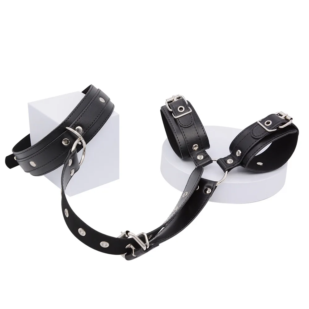 BDSM Bed Restraints Kit Wrist Leg Hand Ankle Cuffs Bondage Position Support Sling Thigh Straps Separating Thighs Plush Sex Toys