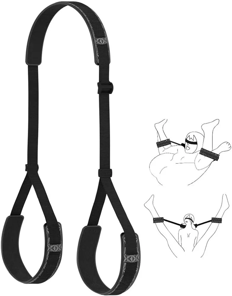 BDSM Bed Restraints Kit Wrist Leg Hand Ankle Cuffs Bondage Position Support Sling Thigh Straps Separating Thighs Plush Sex Toys