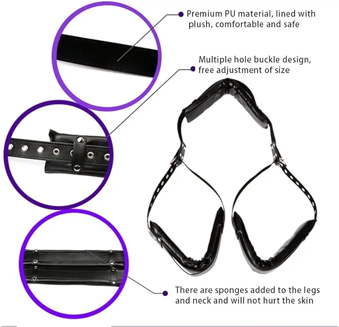 BDSM Bed Restraints Kit Wrist Leg Hand Ankle Cuffs Bondage Position Support Sling Thigh Straps Separating Thighs Plush Sex Toys