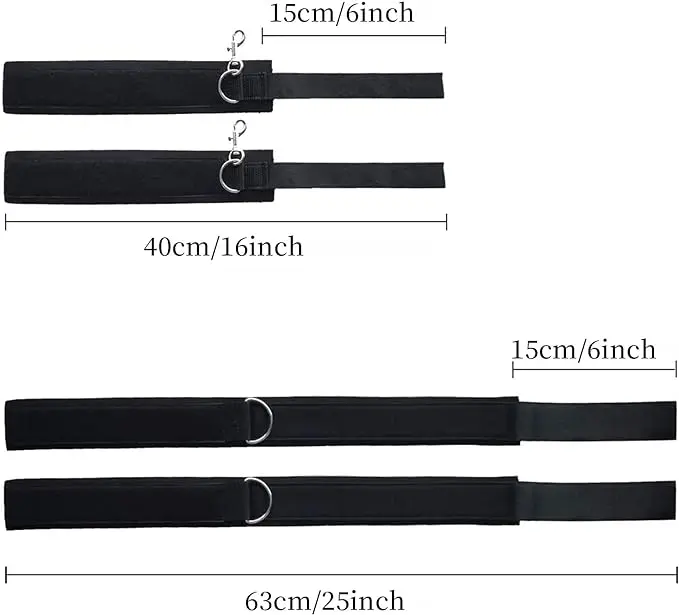 BDSM Bed Restraints Kit Wrist Leg Hand Ankle Cuffs Bondage Position Support Sling Thigh Straps Separating Thighs Plush Sex Toys