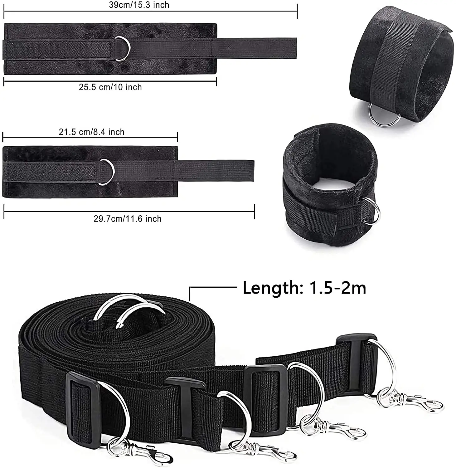 BDSM Bondage Set King Size Bed Restraints Adjustable Straps Sex Ties Handcuff Wrist Ankle Cuff & Blindfold Sex Toys for Couples BDSM Bondage Set King Size Bed Restraints Adjustable Straps Sex Ties Handcuff Wrist Ankle Cuff & Blindfold Sex Toys for Couples