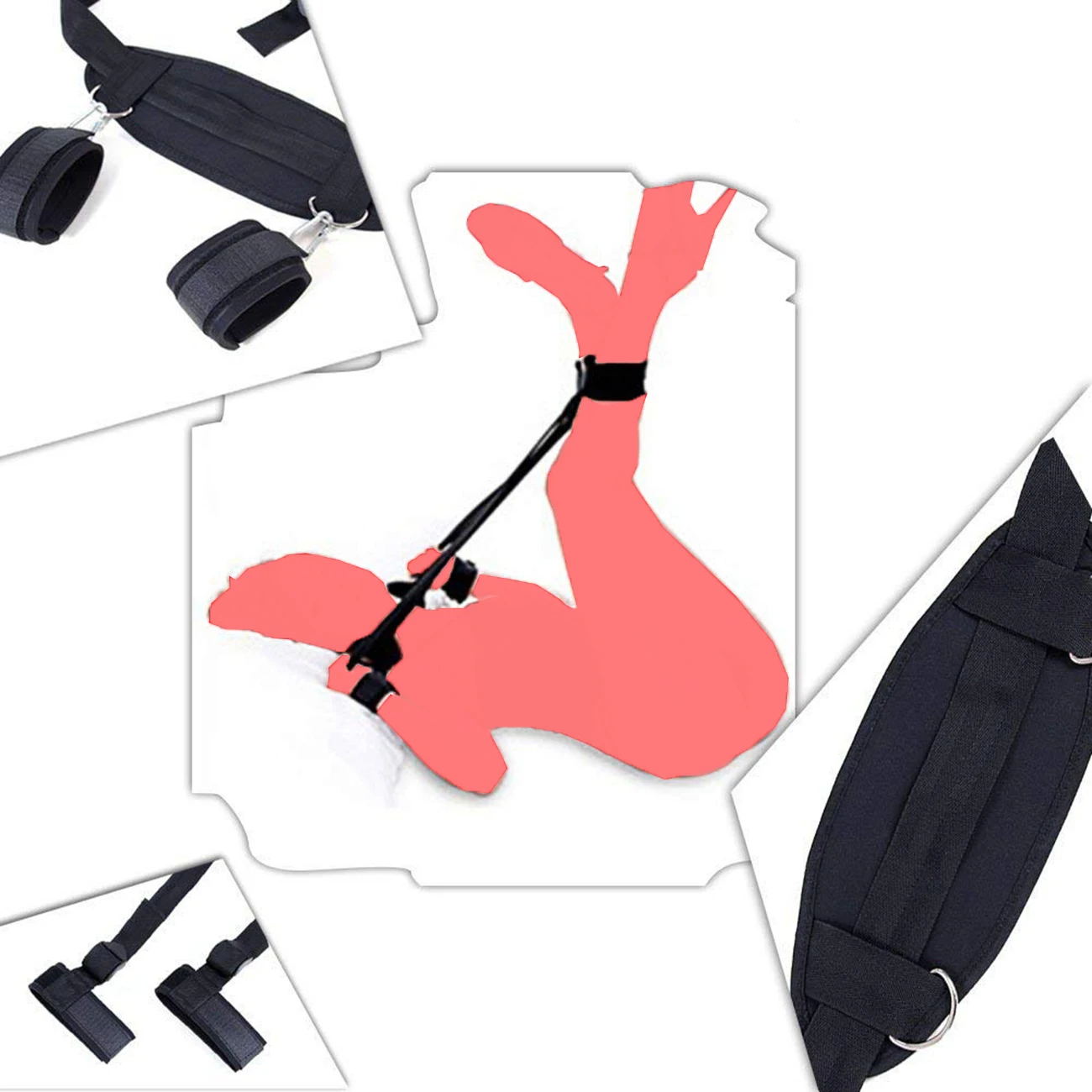 BDSM Bondage Set King Size Bed Restraints Adjustable Straps Sex Ties Handcuff Wrist Ankle Cuff & Blindfold Sex Toys for Couples BDSM Bondage Set King Size Bed Restraints Adjustable Straps Sex Ties Handcuff Wrist Ankle Cuff & Blindfold Sex Toys for Couples