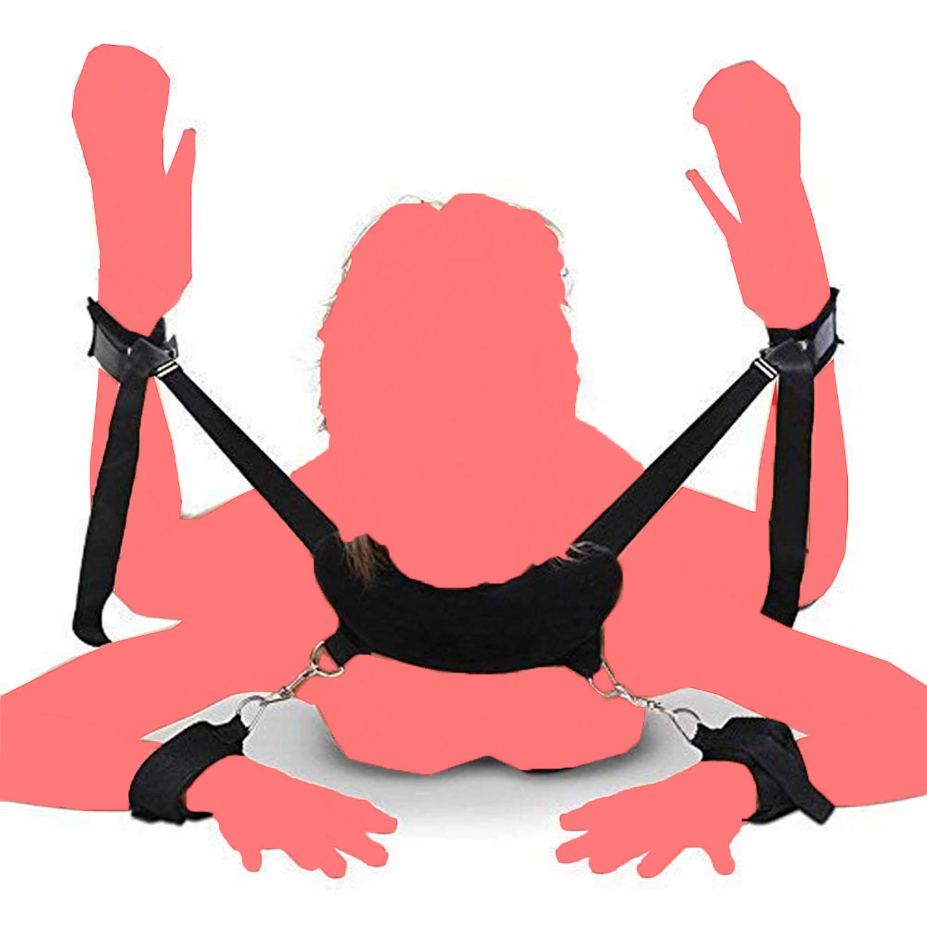 BDSM Bondage Set King Size Bed Restraints Adjustable Straps Sex Ties Handcuff Wrist Ankle Cuff & Blindfold Sex Toys for Couples BDSM Bondage Set King Size Bed Restraints Adjustable Straps Sex Ties Handcuff Wrist Ankle Cuff & Blindfold Sex Toys for Couples