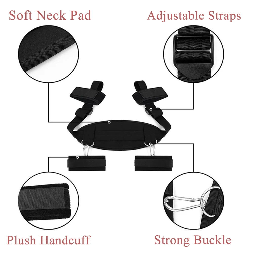BDSM Bondage Set King Size Bed Restraints Adjustable Straps Sex Ties Handcuff Wrist Ankle Cuff & Blindfold Sex Toys for Couples BDSM Bondage Set King Size Bed Restraints Adjustable Straps Sex Ties Handcuff Wrist Ankle Cuff & Blindfold Sex Toys for Couples