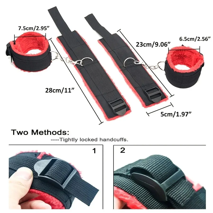 7pcs Bondage Kit Bed Restraints Set Wrist Ankle Cuffs Sexy Eye Mask Mouth Plug Sex Toys For Adult Party Supplies 7pcs Bondage Kit Bed Restraints Set Wrist Ankle Cuffs Sexy Eye Mask Mouth Plug Sex Toys For Adult Party Supplies