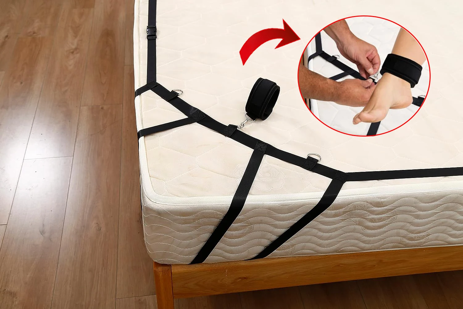 Sex Bondage Fetish Set Kit Handcuffs Sextoy Hand Legs Wrist Ankle Cuff Erotics Slave Sadomasochism Bed Restraint BDSM Adult Toy