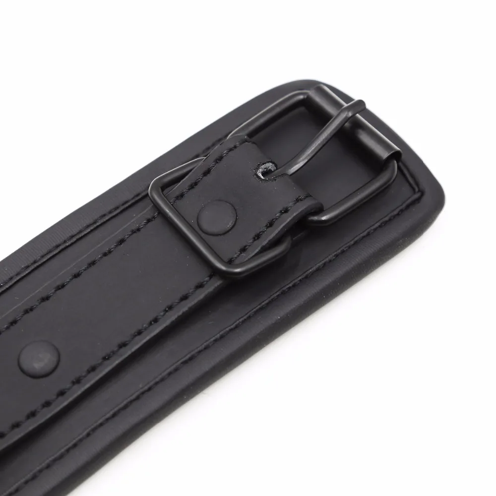 Thierry PU Leather SM Products Wrist Cuffs & Ankle Cuffs & Neck Collar Set, BDSM Bondage Sex Toys, Hancuffs Cosplay Accessories