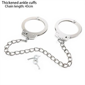 Stainless Steel Handcuffs Metal Wrist Ankle Cuffs Bracelet BDSM Bondage Restraints Flirting Props Sex Toys For Couples