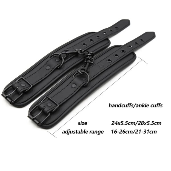 Adjustable Erotic PU Leather Handcuffs Wrist Ankle Cuffs Bondage Restraints Adult Games BDSM Sex Toys Exotic Accessories