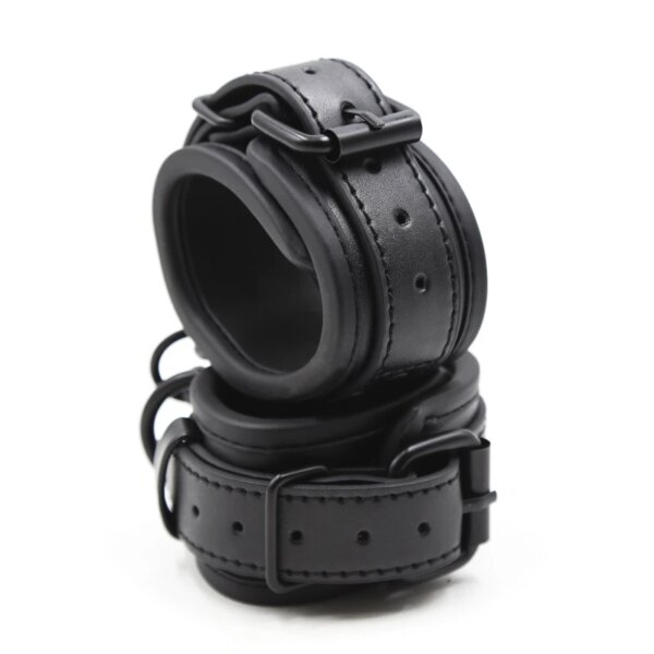 PU Leather Bondage Handcuffs for BDSM Sex Fetish Slave Body Restraints Wrist Ankle Cuffs Erotic Sex Toys for Women Men Sex Shop
