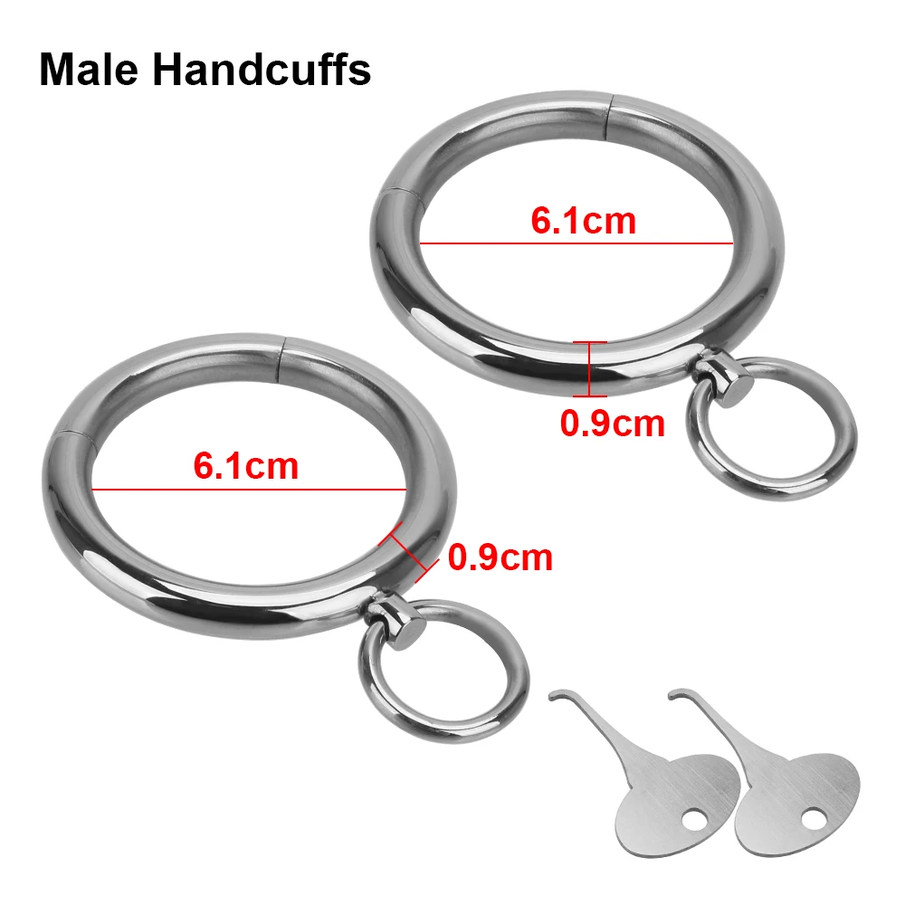 Slave Role Play Metal Handcuff Adult Games Restraint Bondage Wrist Ankle Cuff Stainless Steel Neck Collar Sex Toys For Women Men