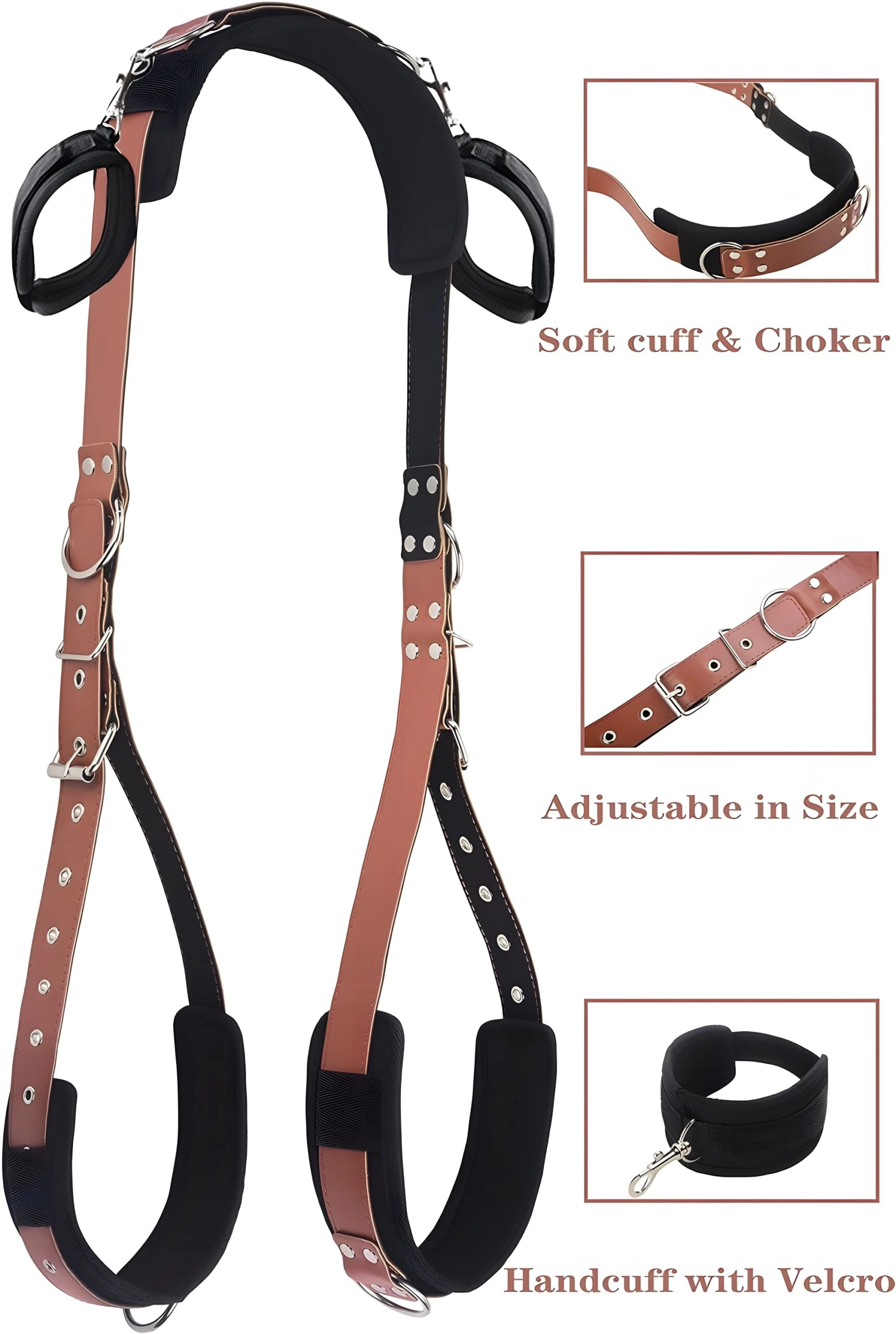 BDSM Bondage Harness Adjustable Handcuff Wrist Ankle Cuffs Gag Mouth Sexual Restraints Slave Neck Flirt Sex Toys For Couples BDSM Bondage Harness Adjustable Handcuff Wrist Ankle Cuffs Gag Mouth Sexual Restraints Slave Neck Flirt Sex Toys For Couples