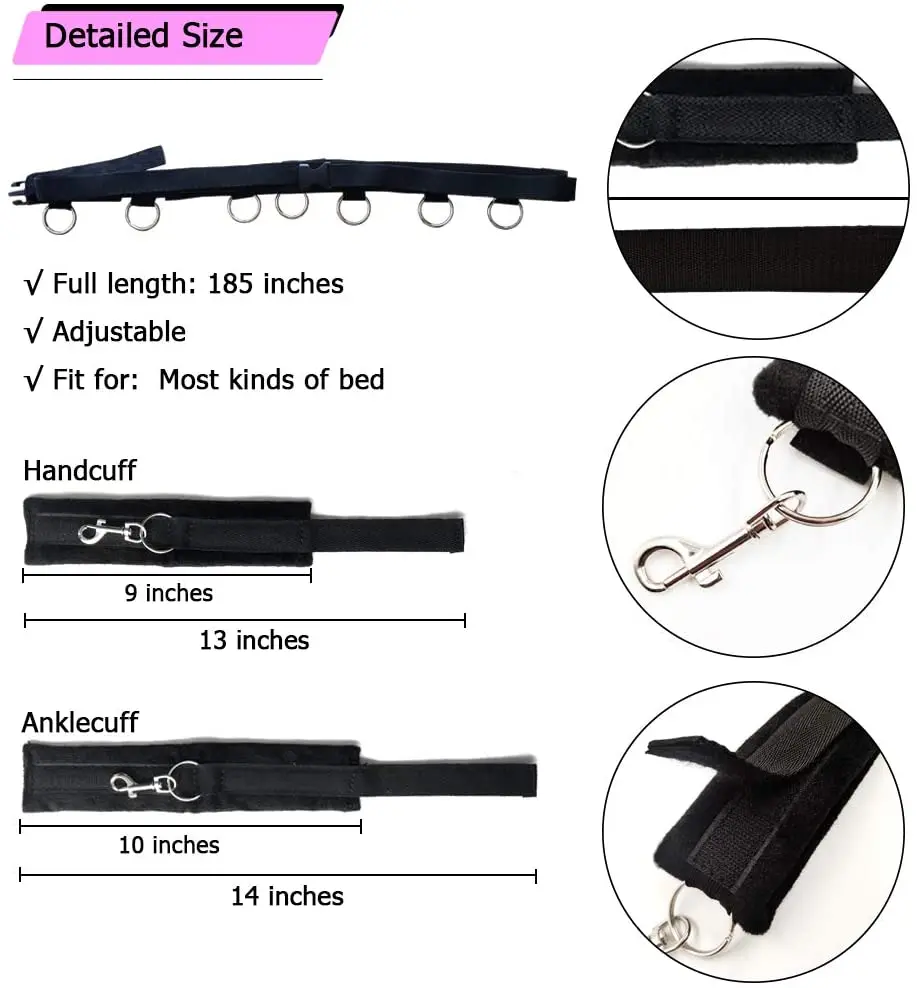 Bed BDSM Sex Toys Handcuff for Couple Women Adjustable Bed Restraints Sex Bondage Set Soft Wrist Ankle Cuff Erotic Adult SM Toys Bed BDSM Sex Toys Handcuff for Couple Women Adjustable Bed Restraints Sex Bondage Set Soft Wrist Ankle Cuff Erotic Adult SM Toys