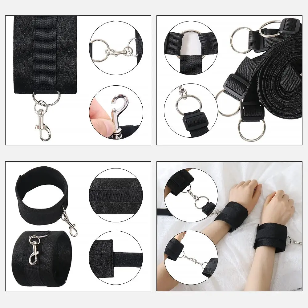 Bed BDSM Sex Toys Handcuff for Couple Women Adjustable Bed Restraints Sex Bondage Set Soft Wrist Ankle Cuff Erotic Adult SM Toys Bed BDSM Sex Toys Handcuff for Couple Women Adjustable Bed Restraints Sex Bondage Set Soft Wrist Ankle Cuff Erotic Adult SM Toys