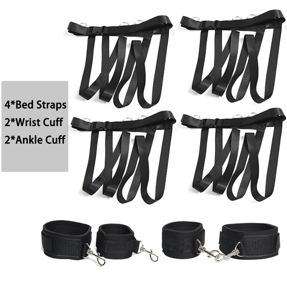 Bed BDSM Sex Toys Handcuff for Couple Women Adjustable Bed Restraints Sex Bondage Set Soft Wrist Ankle Cuff Erotic Adult SM Toys Bed BDSM Sex Toys Handcuff for Couple Women Adjustable Bed Restraints Sex Bondage Set Soft Wrist Ankle Cuff Erotic Adult SM Toys