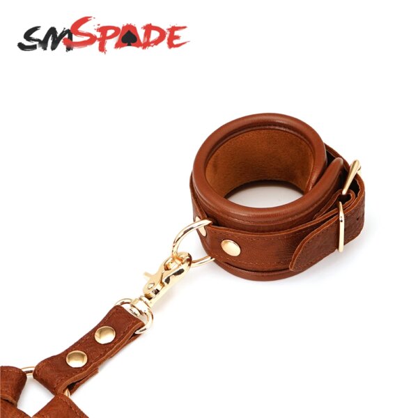 4pcs Bondage Kit Leather Wrist & Ankle Cuffs Sex Toys for Adult Games Slave DBSM Bondage Sex Products for Couples
