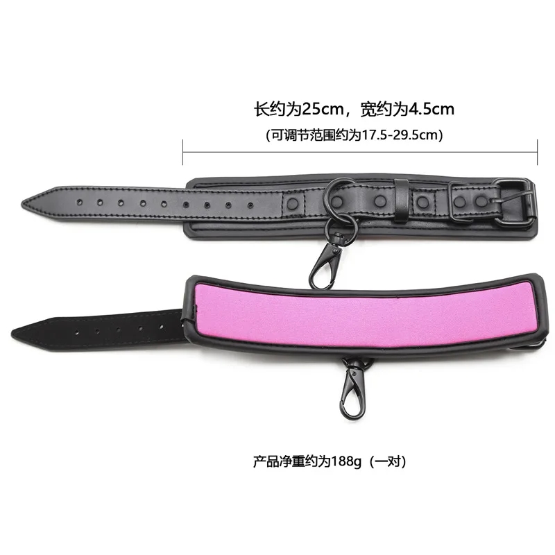 Soft PU Leather SM Products Wrist Cuffs & Ankle Cuffs & Neck Collar Leash Set BDSM Slave Bondage Sex Cosplay Accessories