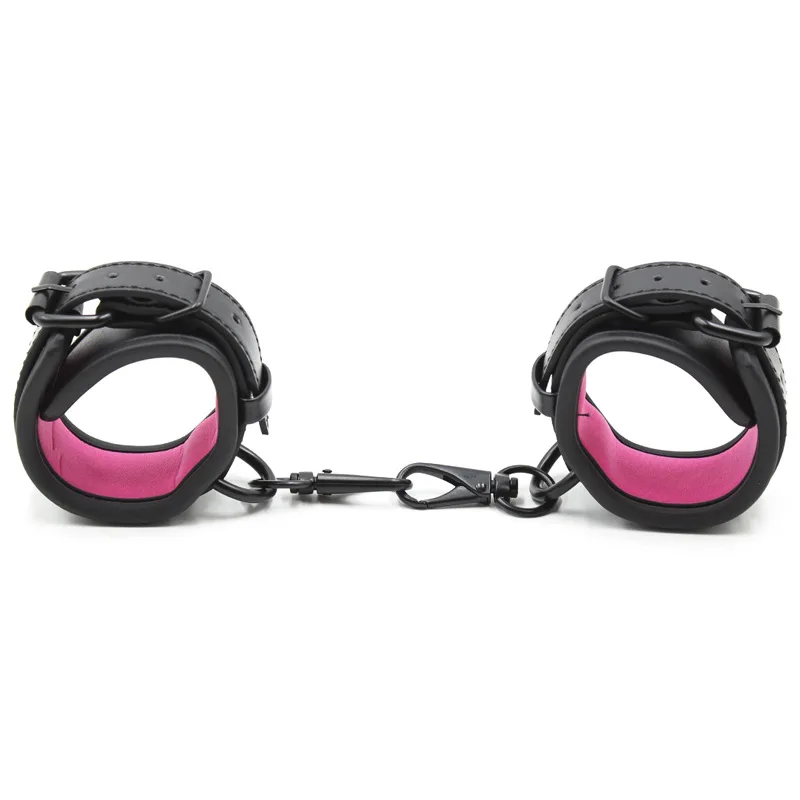 Soft PU Leather SM Products Wrist Cuffs & Ankle Cuffs & Neck Collar Leash Set BDSM Slave Bondage Sex Cosplay Accessories