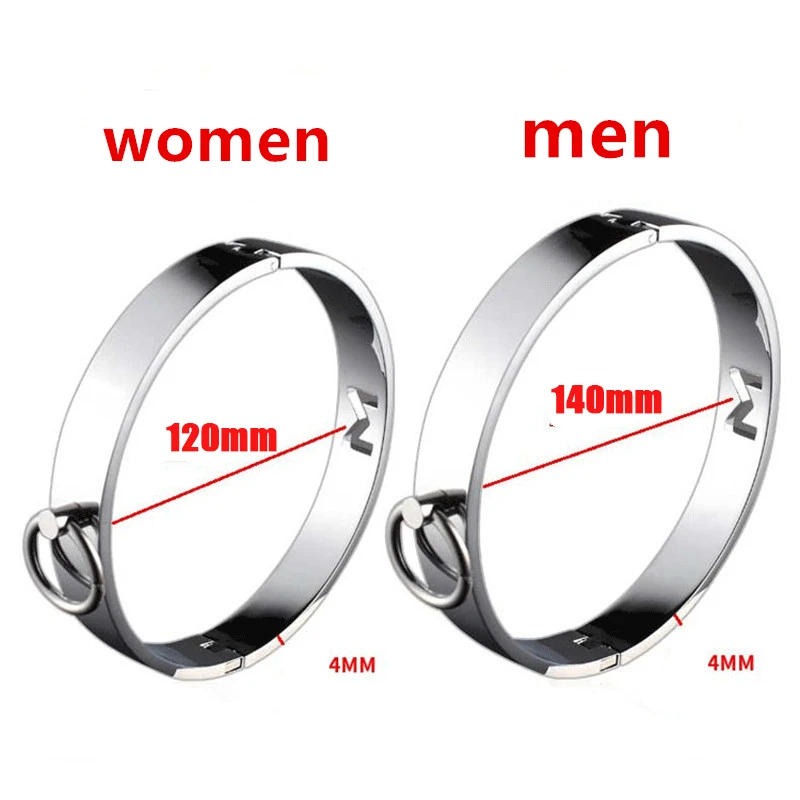 Metal Steel Wrist Handcuffs Ankle Cuffs with Chain Neck Collar Bdsm Bondage Restraints Shackle Adult Slave Sex Toys Women Men