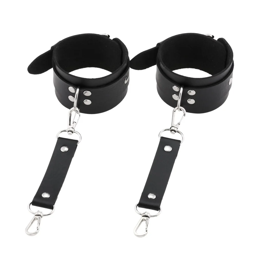 Decopunk New Hot Fashion PU Leather Wrist Handcuffs Ankle Shackles Adjustable Restraint Sex Cuff Belt
