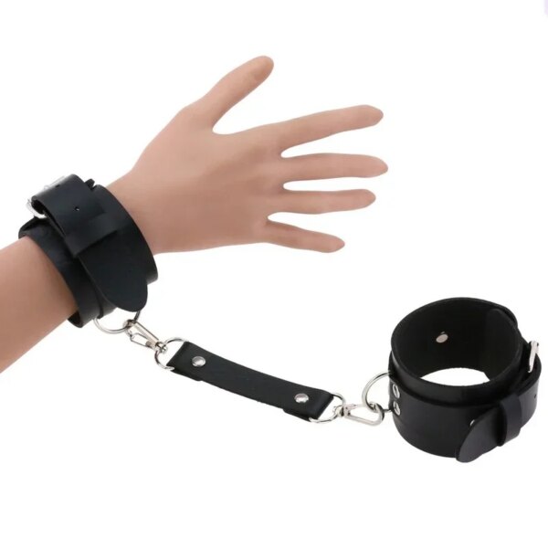 Decopunk New Hot Fashion PU Leather Wrist Handcuffs Ankle Shackles Adjustable Restraint Sex Cuff Belt