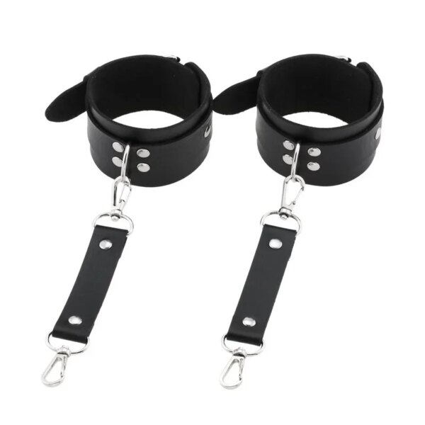 Decopunk New Hot Fashion PU Leather Wrist Handcuffs Ankle Shackles Adjustable Restraint Sex Cuff Belt