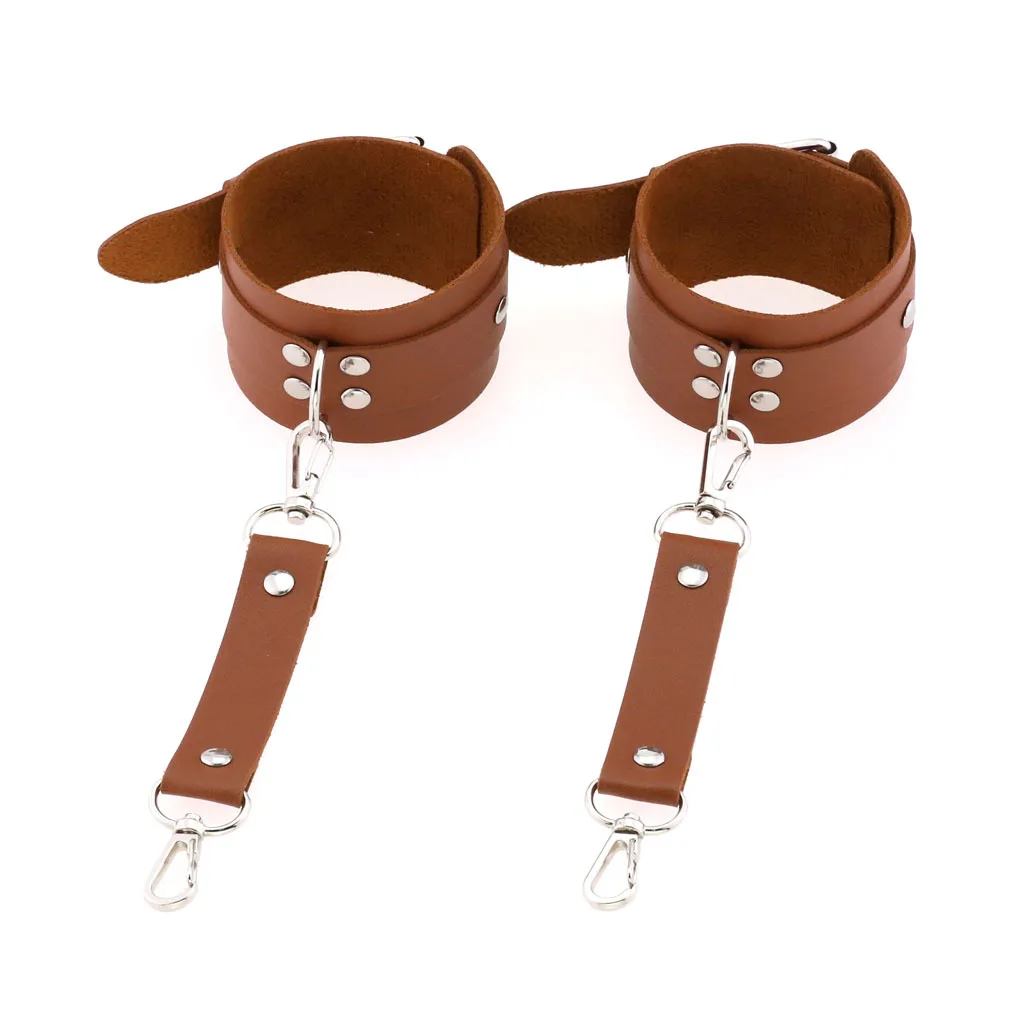 Decopunk New Hot Fashion PU Leather Wrist Handcuffs Ankle Shackles Adjustable Restraint Sex Cuff Belt