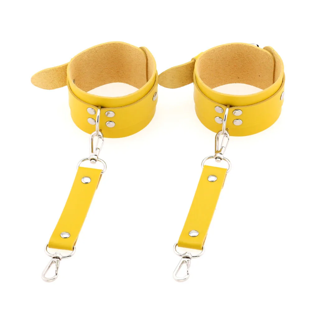 Decopunk New Hot Fashion PU Leather Wrist Handcuffs Ankle Shackles Adjustable Restraint Sex Cuff Belt