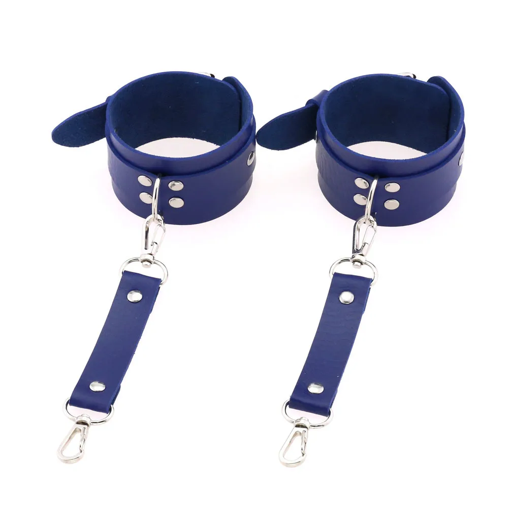 Decopunk New Hot Fashion PU Leather Wrist Handcuffs Ankle Shackles Adjustable Restraint Sex Cuff Belt