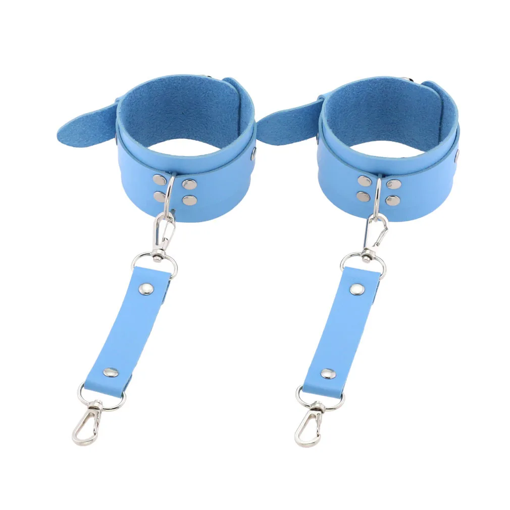 Decopunk New Hot Fashion PU Leather Wrist Handcuffs Ankle Shackles Adjustable Restraint Sex Cuff Belt