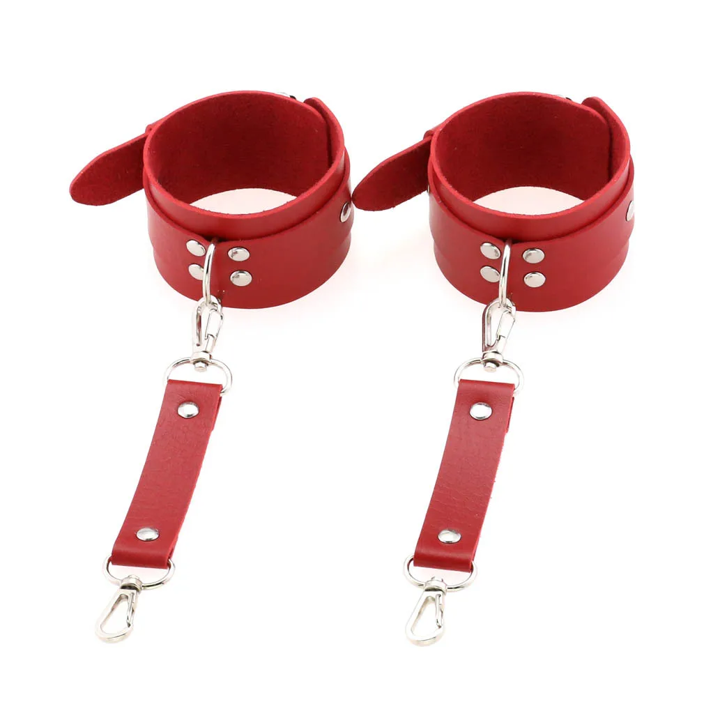 Decopunk New Hot Fashion PU Leather Wrist Handcuffs Ankle Shackles Adjustable Restraint Sex Cuff Belt